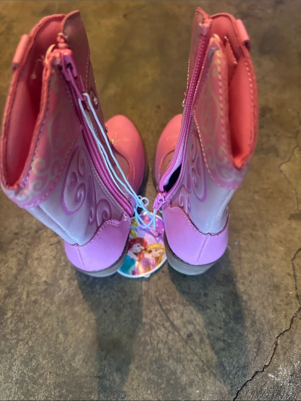 DISNEY PINK PRINCESS BOOTS WESTERN BOOTS FOR KIDS